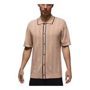 Рубашка Air Jordan Sport Knit Button-Down Golf Top shirt 'Linen'
