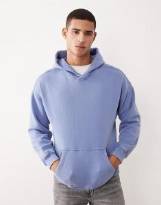 Худи Abercrombie & Fitch Essential с передним карманом синего цвета