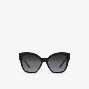 Солнцезащитные очки PR 17ZS в квадратной оправе из ацетата с логотипом Prada, черный