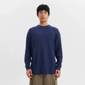 Унисекс спортивная флисовая толстовка с вафельным узором Decathlon SPORTSWEAR городская функциональность серо-синий