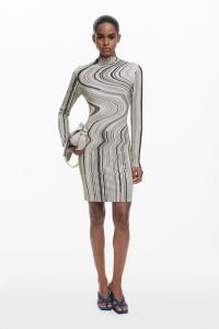 Женское платье в волнистую полоску Desigual, White