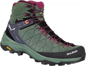 Женские походные ботинки Salewa Alp Trainer 2 Mid с водонепроницаемой мембраной Gore-Tex GTX, зеленый