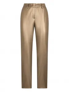 Брюки из искусственной кожи с эффектом металлик Boglioli, коричневый