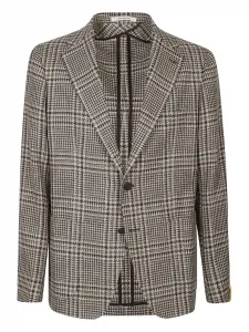 Пиджак в клетку на одной пуговице Tagliatore, нейтральный