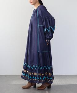 Платье Three Four Time/из хлопка и вискозы с вышивкой, цвет Navy