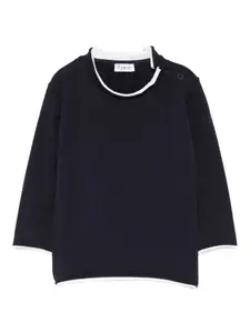 Футболка с отделкой пуговицами Il Gufo, синий