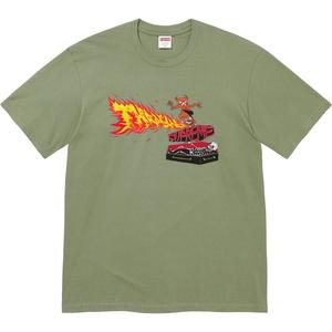 Thrasher Back Tail Tee Supreme, Зеленый/Светло-оливковый