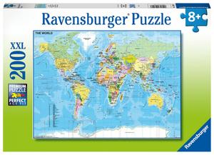 Пазл Ravensburger для детей Карта мира размера XXL, 200 шт.