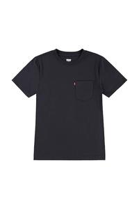 Детская хлопковая футболка SUNSET POCKET TEE с карманом Levi'S, черный