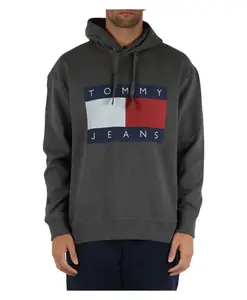 Хлопковая толстовка с логотипом Tommy Jeans, серый