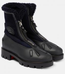 Замшевые ботильоны Glory Christian Louboutin, черный