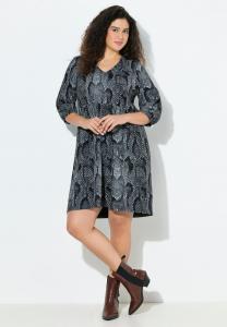 Платье Ulla Popken Jersey dress, Classic Black/Mottled Anthracite