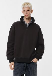 Толстовка PULL&BEAR NECK ZIP-UP, Black