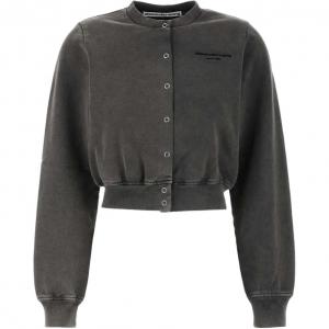 Сморщенный свитшот на кнопках Alexander Wang, серый