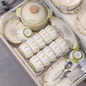 KANGMO Набор посуды на 4 персоны, 18 предметов, керамические тарелки и миски, подарок на новоселье, Tangwan Gift Box, Senyun