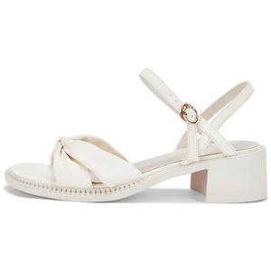 DAPHNE Стильные женские сандалии на каблуке 4,5 см белого цвета, цвет White