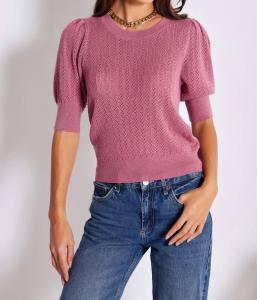 Сиреневая свитер с пышными рукавами и металликом Sienna Bishop + young