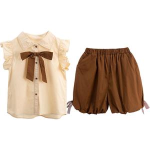 Детская спортивная одежда с лацканами и коротким рукавом PROTECTCAMEL, коричневый