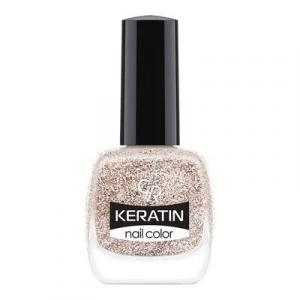 Кератиновый лак для ногтей 404 Golden Rose, Keratin Glitter Nail Color