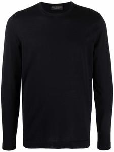 Шерстяной джемпер с круглым вырезом Dell'oglio, синий