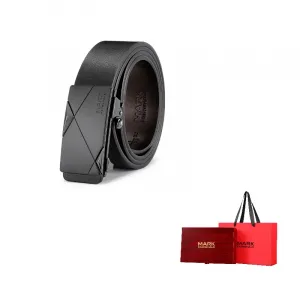 FAIRWHALE Мужской кожаный ремень из коровьей кожи шириной 3,4 см, Black-Style 2