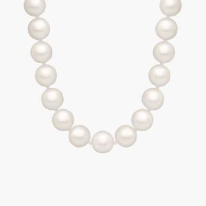 16-дюймовое классическое ожерелье из нити культивированного жемчуга Акойя из 18-каратного белого золота (7,0-7,5 мм) Blue Nile