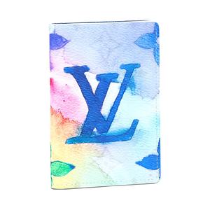 LOUIS VUITTON Органайзер карманный с монохромным акварельным разноцветным узором