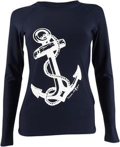 Женский купальник-рашгард с длинными рукавами и принтом якоря от Tommy Hilfiger, Navy