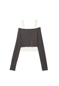 Топ Koton Long sleeved top, Grey