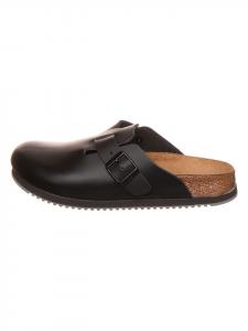 Birkenstock Кожаные сабо "Boston" черного цвета - ширина S