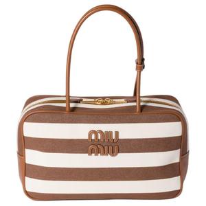 Бью Хлопок с Полиэстером Женская Сумка коричневый и Натуральный MIU MIU, Set (Bag+Dust Bag)