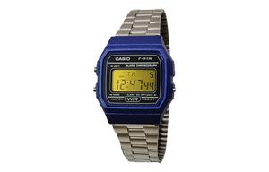 CASIO Мужские часы Retrofit Series с кварцевым механизмом, стальной браслет, черный циферблат