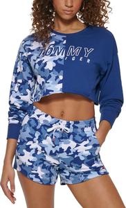 Женская укороченная толстовка Tommy Hilfiger с заниженной линией плеч и круглым вырезом, Deep Blue