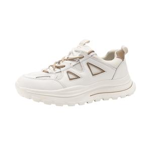 Износостойкие облегченные утолщенные низкие кроссовки для женщин с высотой подошвы 4 см, цвет экрю-абрикос D:FUSE SCANDINAVIA, экрю-серый