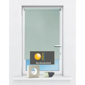 Рулонная штора с боковым управлением Рулонная штора 'Luna', затемняющая, без сверления, крепление на зажимах, фиксированный размер затемняющая, без сверления, защита от посторонних взглядов, защита от солнца Kutti, мятный