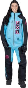 Женский утепленный монокомбинезон FXR Recruit F A S T, Black/Sky Blue/E Pink