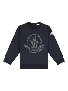 Толстовка с вышитым логотипом Moncler Enfant, синий