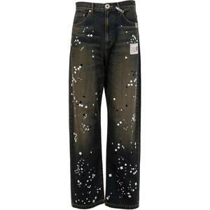 Джинсы FW25 с декоративными элементами для мужчин Maison Mihara Yasuhiro, синий