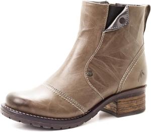 Кожаные ботильоны Dromedaris Kassia с застежкой-молнией внутри, Olive