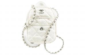 CHANEL Женский белый нейлоновый рюкзак