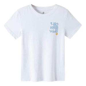 Футболка renew life's too short to waste wake-up call graphic tee 'white' Converse, белый