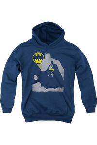 Бэтмен худи с капюшоном Bat Knockout для детей Gildan, темно-синий
