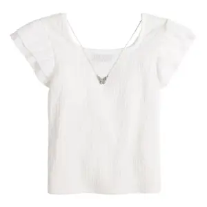 Топ с квадратным вырезом и короткими рукавами для девочек 4–16 лет Iz Byer, белый