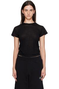 Прозрачная шерстяная футболка Mm6 Maison Margiela, черный