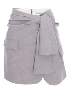 Юбка мини WANDA с завязками Cuanna, серый