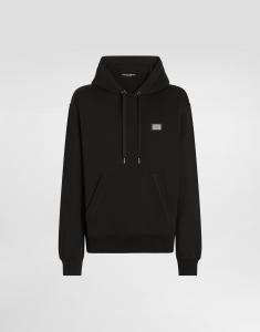 Джерси-худи с фирменной биркой Dolce & Gabbana, черный