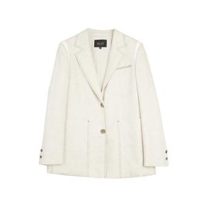 ELLE Деловой костюм женский светлый хаки с воротником Moderate