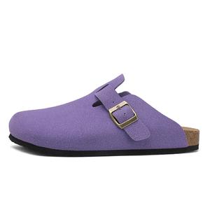 Lin Feng Унисекс тапочки с закрытым носком, устойчивые к скольжению и истиранию, на резиновой подошве, таро фиолетовые, цвет Taro Purple