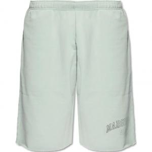 Шорты с номерным принтом в стиле distressed MM6 Maison Margiela, зеленый