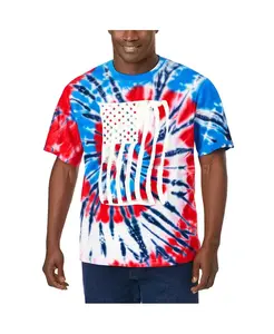 Высокая футболка с тай-дай принтом KingSize, мультиколор